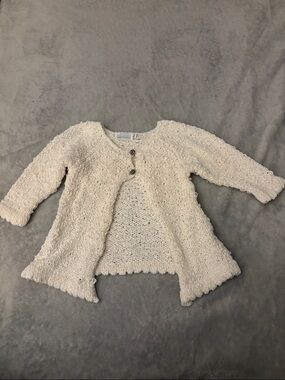 Unbranded Cream Textured Knit Baby Cardigan